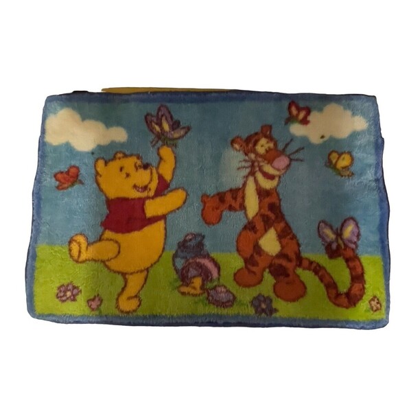Vintage Winnie The Pooh And Tiger Butterflies Rug 29''x19” RARE - Picture 6 of 13